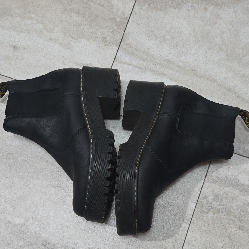Dr. Martens Black Chelsea Boots with Yellow Stitching - Picture 6 of 12